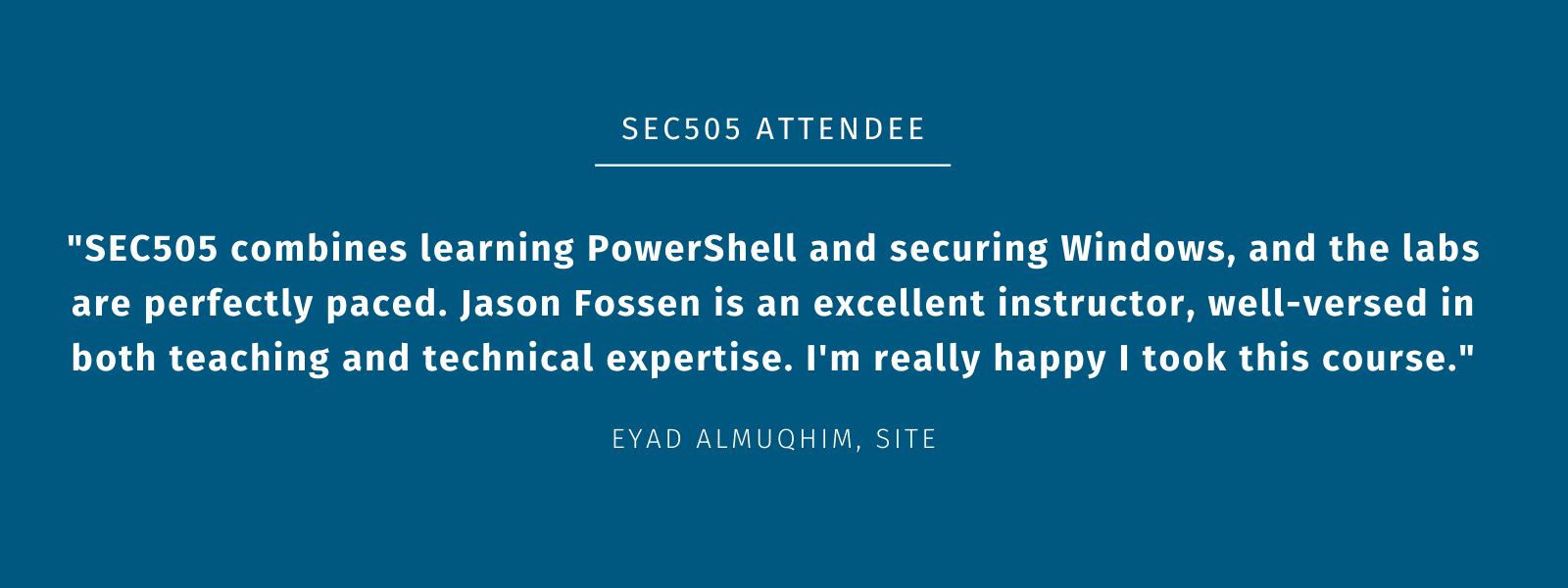 SEC505: Securing Windows and PowerShell Automation